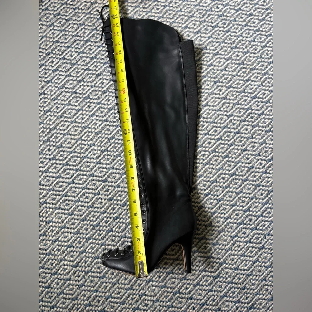 NWT TORRID “Black All Over” lace up over the knee boots!